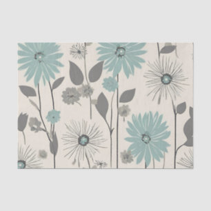 Hellblaue Daisy Mittelalter Moderne Floral Seidenpapier