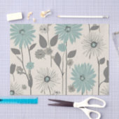 Hellblaue Daisy Mittelalter Moderne Floral Seidenpapier (Handwerk)