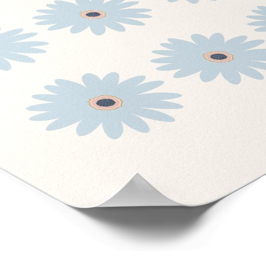Hellblaue Daisy Poster (Ecke)