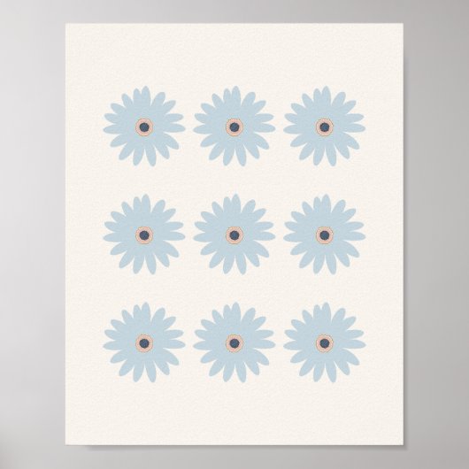 Hellblaue Daisy Poster (Vorne)