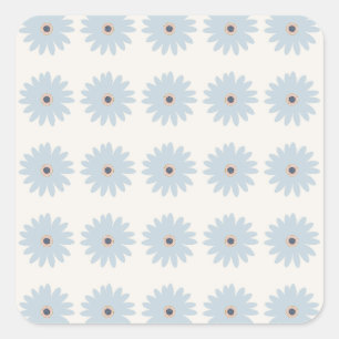 Hellblaue Daisy Quadratischer Aufkleber