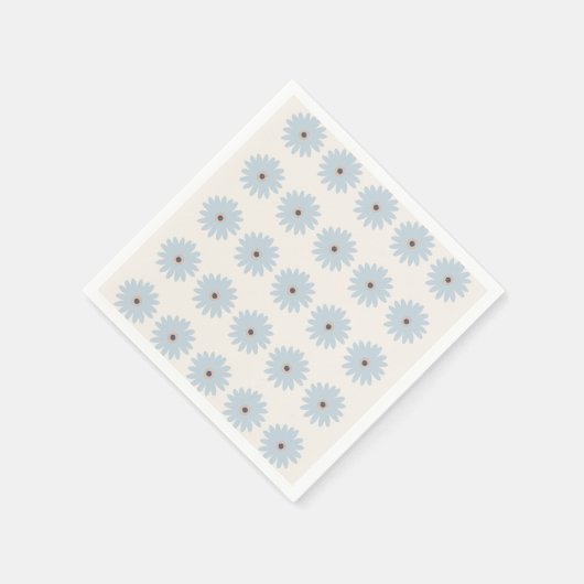 Hellblaue Daisy Serviette (Ecke)