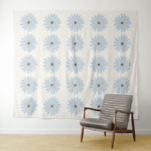 Hellblaue Daisy Wandteppich (Beispiel (Horizontal))