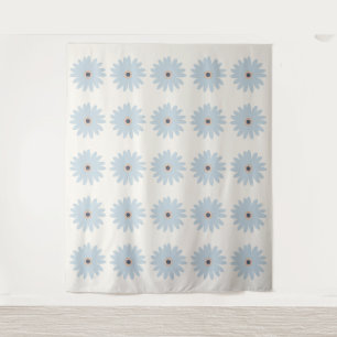 Hellblaue Daisy Wandteppich