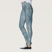 Hellblaue Denim-Farbtasche - Leggings (Links)