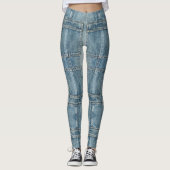 Hellblaue Denim-Farbtasche - Leggings (Vorderseite)