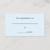 Hellblaue, einfache, berufliche Geschäfts-Karte Terminkarte (Rückseite)