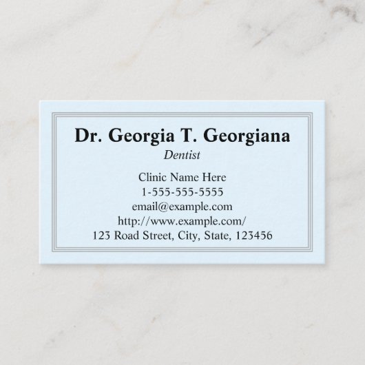 Hellblaue, einfache, berufliche Geschäfts-Karte Terminkarte (Vorderseite)