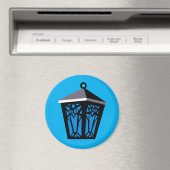 Hellblaue Eulenlaterne Magnet (In Situ (Geschirrspüler))