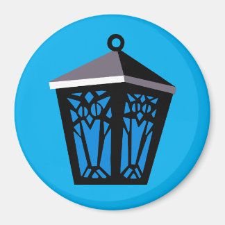 Hellblaue Eulenlaterne Magnet
