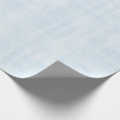 Hellblaue Faux-Linene Hochzeitsdusche Geschenkpapier (Ecke)