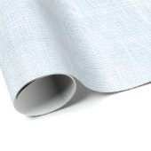 Hellblaue Faux-Linene Hochzeitsdusche Geschenkpapier (Rolleneckpunkt)