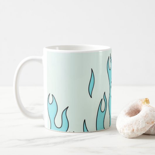 Hellblaue Flamme Kaffeetasse (Mit Donut)