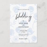 Hellblaue Florale Elegante Illustrations-Hochzeit