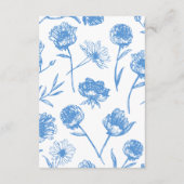 Hellblaue Florale Elegante Illustrations-Hochzeit Einladung (Rückseite)