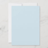 Hellblaue florale Hochzeit Einladung (Rückseite)