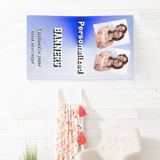 Hellblaue Fotoschablone Banner (Insitu)