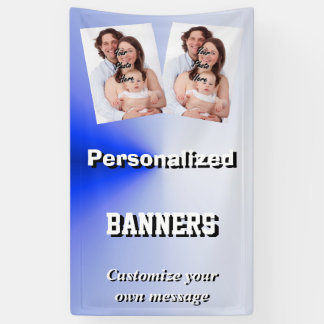 Hellblaue Fotoschablone Banner