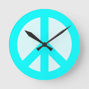 Hellblaue Friedenuhr Wanduhr