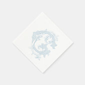 Hellblaue "G" Monogramm Cocktailservietten Serviette (Ecke)