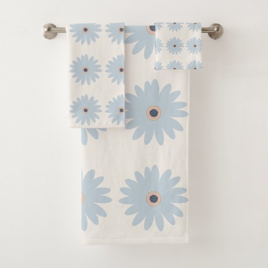 Hellblaue Gänseblümchen Badhandtuch Set (Insitu)