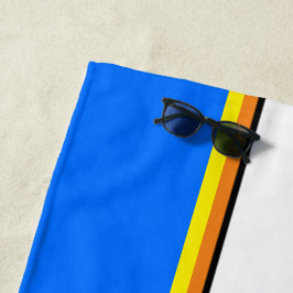 Hellblaue, gelb-orange Streifen Strandtuch
