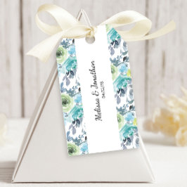 Hellblaue gelbe grüne Blumenzauberschilder Geschenkanhänger