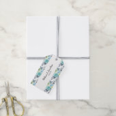 Hellblaue gelbe grüne Blumenzauberschilder Geschenkanhänger (Mit Garn)