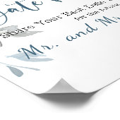 Hellblaue gelbe grüne Blüte Datum Nacht Zeichen Poster (Ecke)