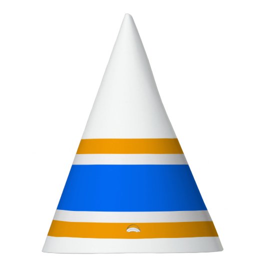 Hellblaue gelbe Orangenstreifen auf weißen Streife Partyhütchen (Rechts)