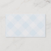 Hellblaue Gingham-Visitenkarte Visitenkarte (Rückseite)