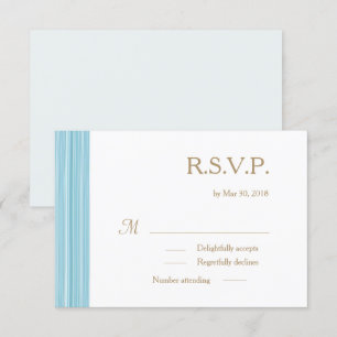 Hellblaue goldfarbene, subtile Streifen Hochzeit R Einladung