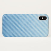 Hellblaue Grunge-Streifen Case-Mate iPhone Hülle (Rückseite (Horizontal))