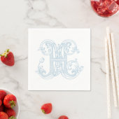 Hellblaue "H" Monogramm Cocktailservietten Serviette (Beispiel)