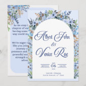 Hellblaue Hochzeitseinladung Save The Date (Vorne/Hinten)
