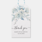 hellblaue Hochzeitsgeschenke Geschenkanhänger (Rückseite)