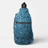 Hellblaue Imitate Glitzer Glitzern Crossbody Bag (Vorderseite)