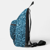 Hellblaue Imitate Glitzer Glitzern Crossbody Bag (Rechts)