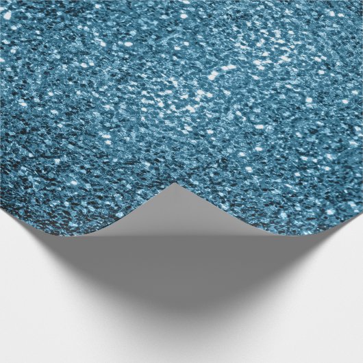 Hellblaue Imitate Glitzer Glitzern Geschenkpapier (Ecke)