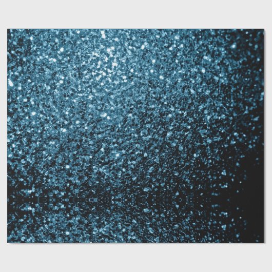 Hellblaue Imitate Glitzer Glitzern Geschenkpapier (Flach)