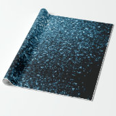 Hellblaue Imitate Glitzer Glitzern Geschenkpapier (Ungerollt)
