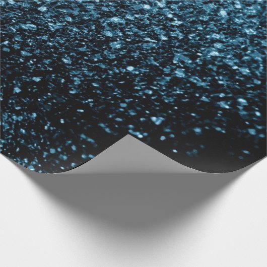 Hellblaue Imitate Glitzer Glitzern Geschenkpapier (Ecke)