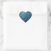 Hellblaue Imitate Glitzer Glitzern Herz-Aufkleber (Tasche)