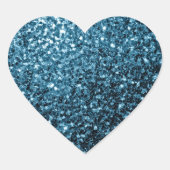 Hellblaue Imitate Glitzer Glitzern Herz-Aufkleber (Vorderseite)
