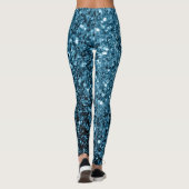 Hellblaue Imitate Glitzer Glitzern Leggings (Rückseite)