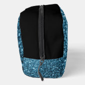 Hellblaue Imitate Glitzer Glitzern Schwarz Monogra Waschbeutel (Rechts)