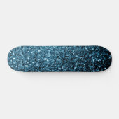 Hellblaue Imitate Glitzer Glitzern Skateboard (Horizontal)