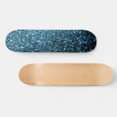 Hellblaue Imitate Glitzer Glitzern Skateboard (Horizontal)