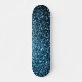 Hellblaue Imitate Glitzer Glitzern Skateboard (Vorne)
