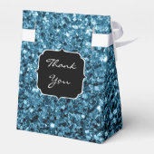 Hellblaue Imitate Glitzer Glitzern Sweet 16 Geschenkschachtel (Rückseite)